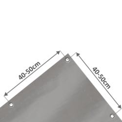 Visszahajtott, Ø16mm ringlik (karikák) minden oldalra 40-50 cm-ként