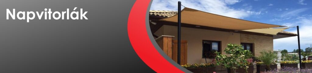 Napvitorlák teraszra, autóbeálló, medence, homokozó fölé