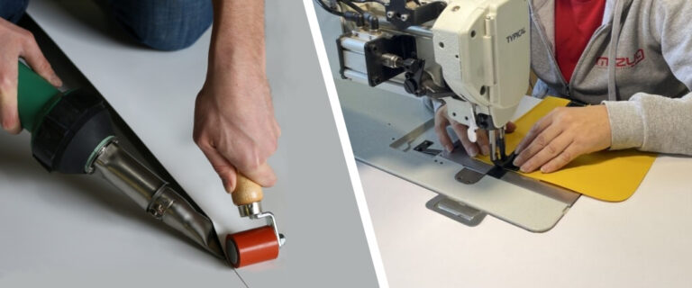 ponyva sütés, varrás folyamata