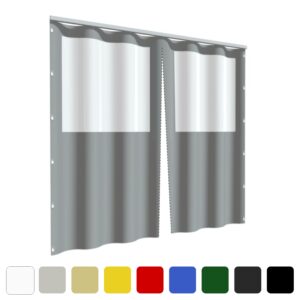 Cipzáras ponyvafüggöny dupla ablakkal - színválaszték