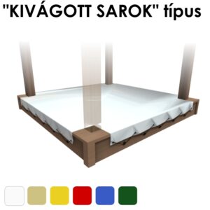 homokozó takaróponyva, sarkok kivágva