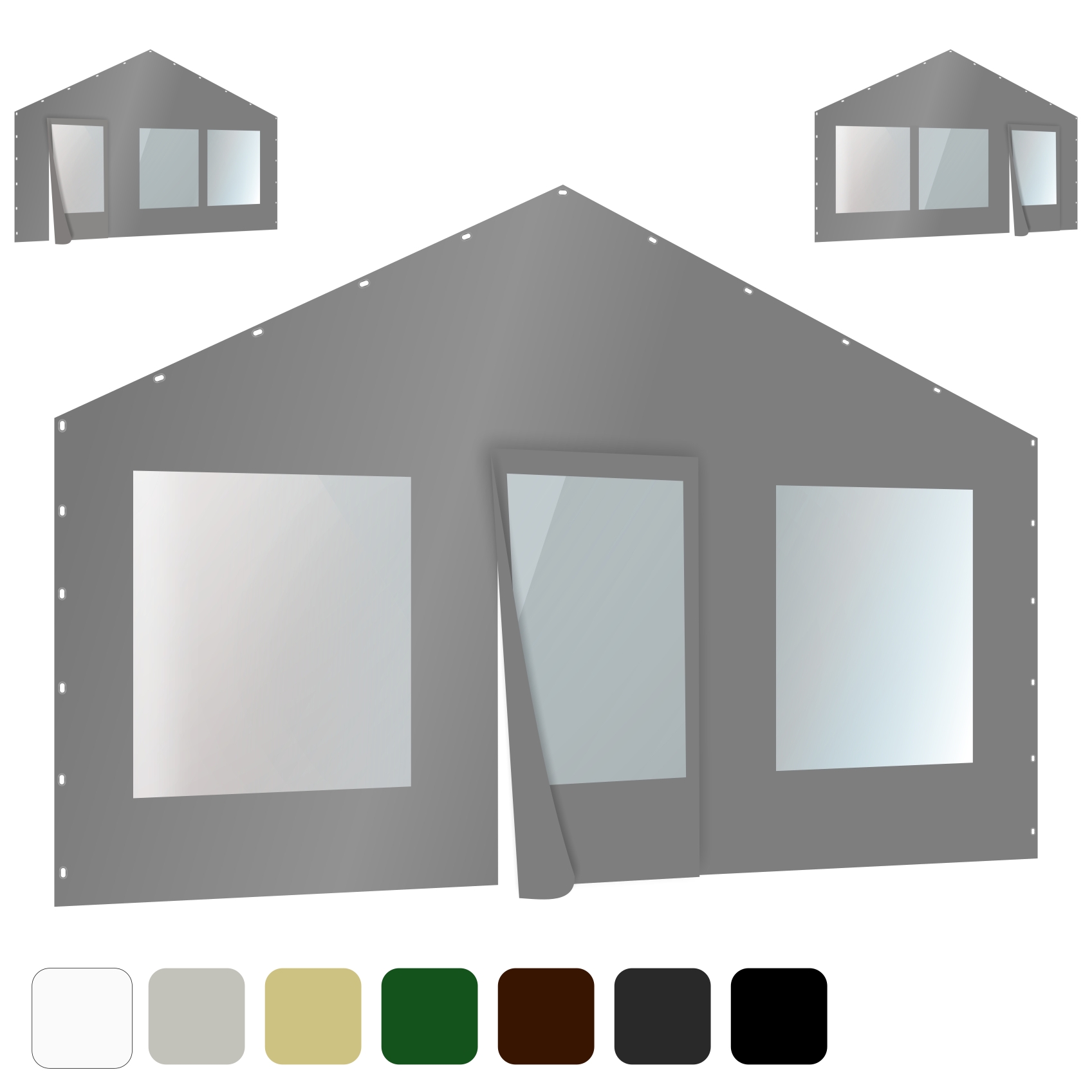 Ponyvashop_Teraszponyva, csucsos, kétablakos, egyajtós-ablakkal